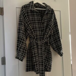 ASOS Black and White Checkered Coat